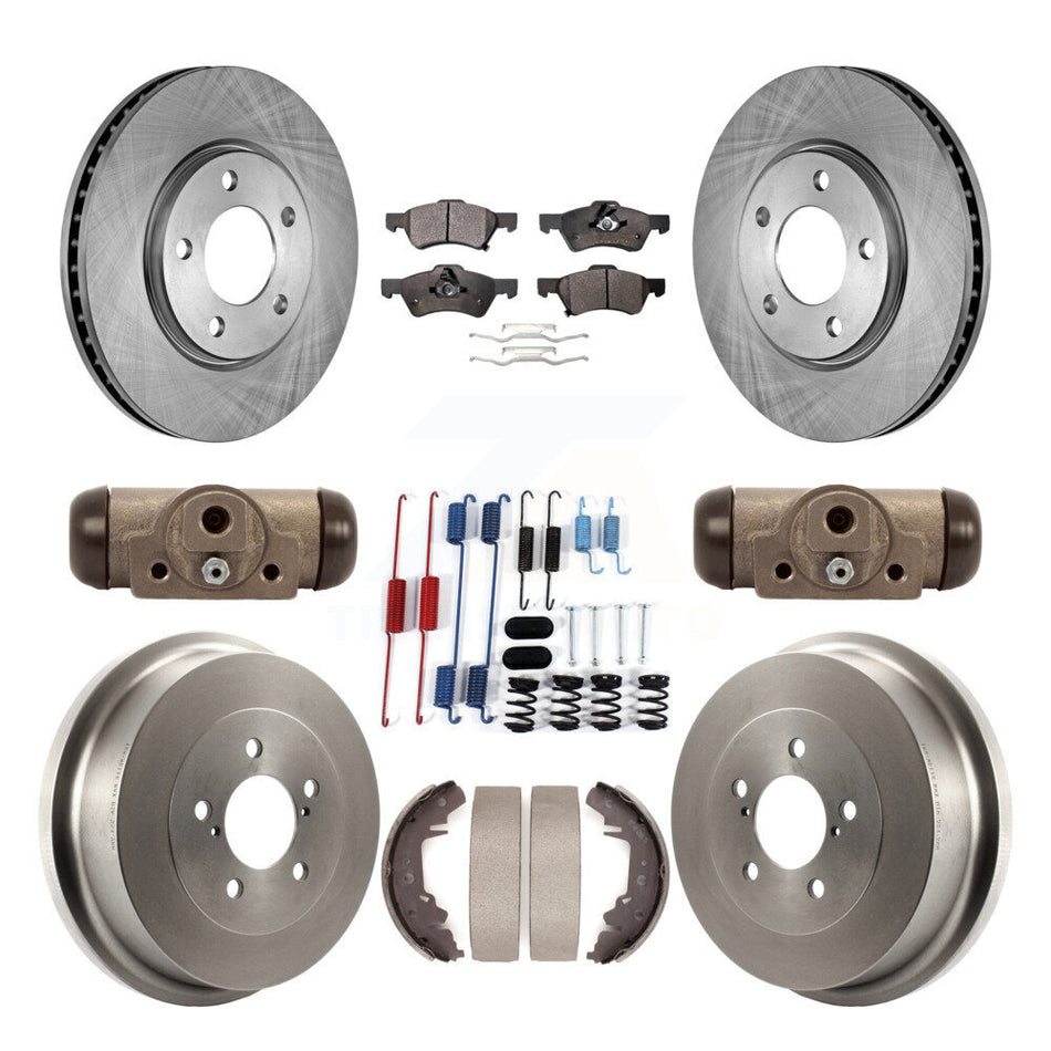 Front Rear Brake Rotor Ceramic Pad Drum Kit (9Pc) For Dodge Caravan Grand Chrysler Town & K8T-102687