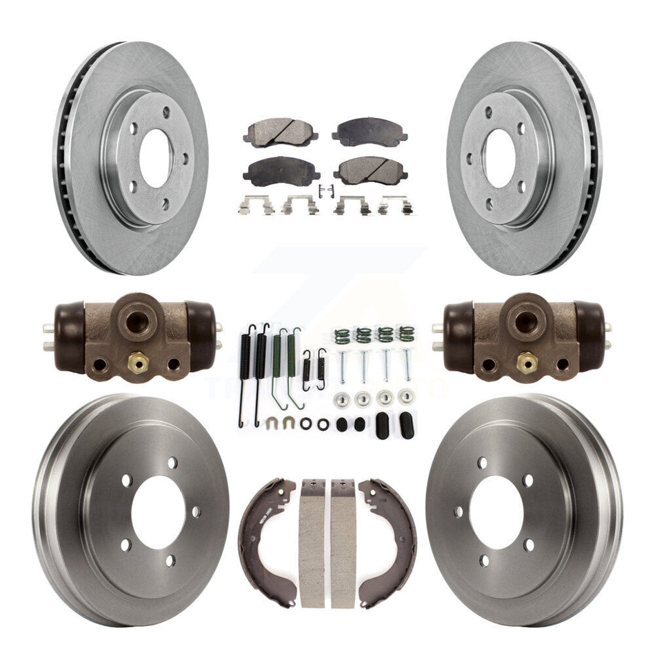 Front Rear Disc Brake Rotors Ceramic Pads And Drum Kit (9Pc) For Dodge Caliber K8T-102691