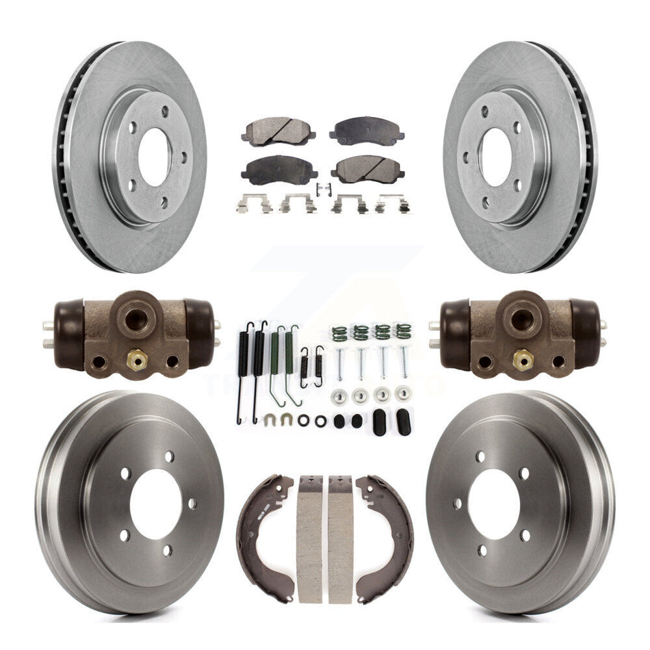 Front Rear Disc Brake Rotors Ceramic Pads And Drum Kit (9Pc) For Dodge Caliber K8T-102691
