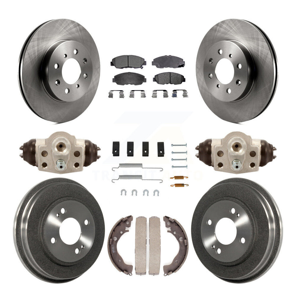 Front Rear Disc Brake Rotors Ceramic Pads And Drum Kit (9Pc) For Honda Insight K8T-102694