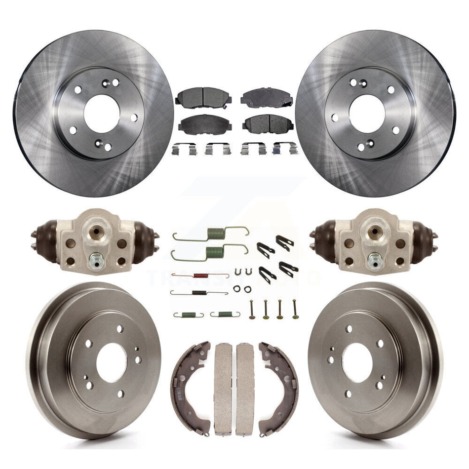 Front Rear Disc Brake Rotors Ceramic Pads And Drum Kit (9Pc) For 2011 Honda Civic GX K8T-102704