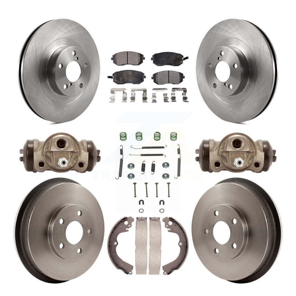 Front Rear Disc Brake Rotors Ceramic Pads And Drum Kit (9Pc) For Subaru Forester Impreza K8T-102716