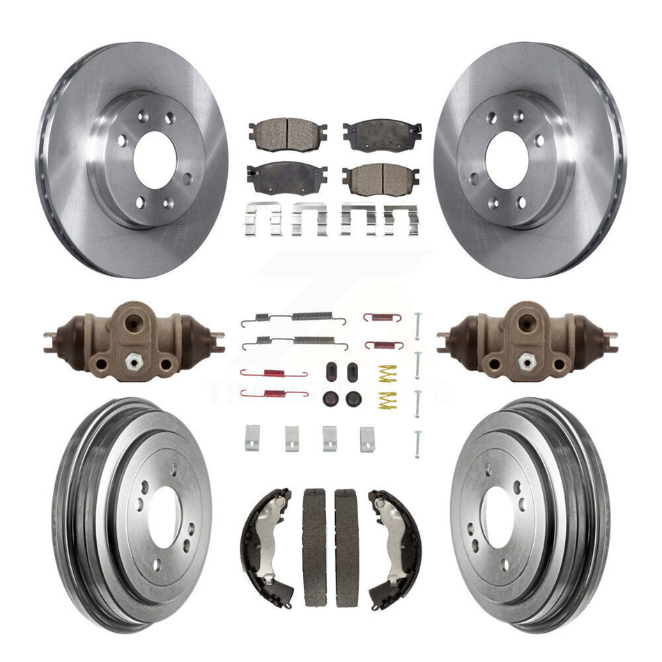 Front Rear Disc Brake Rotors Ceramic Pads And Drum Kit (9Pc) For Hyundai Accent Kia Rio Rio5 K8T-102720