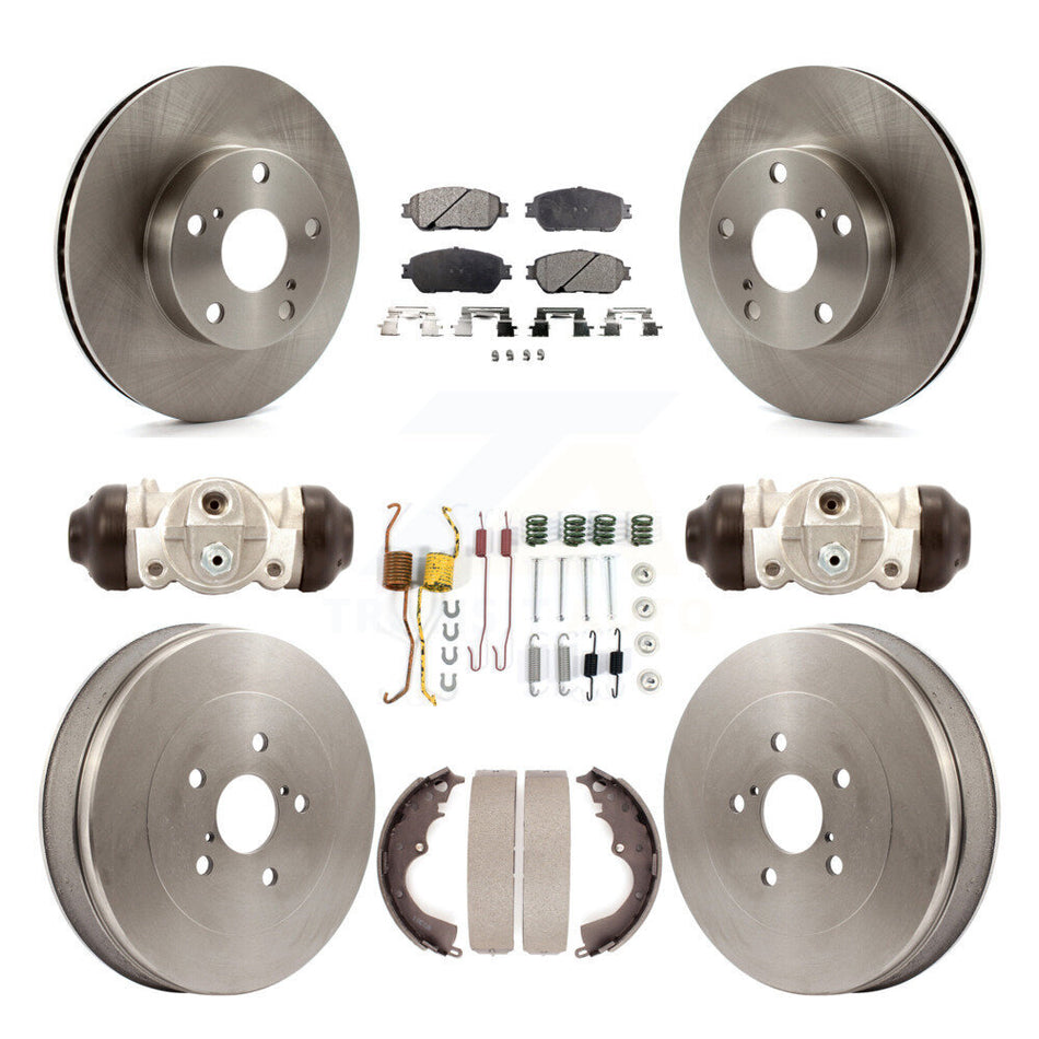 Front Rear Disc Brake Rotors Ceramic Pads And Drum Kit (9Pc) For Toyota Tacoma With 5 Lug Wheels K8T-102721