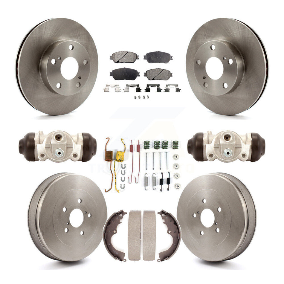 Front Rear Disc Brake Rotors Ceramic Pads And Drum Kit (9Pc) For Toyota Tacoma With 5 Lug Wheels K8T-102721