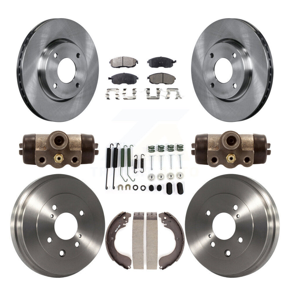 Front Rear Disc Brake Rotors Ceramic Pads And Drum Kit (9Pc) For Nissan Sentra Versa Cube K8T-102723