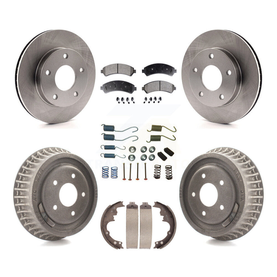 Front Rear Disc Brake Rotors Ceramic Pads And Drum Kit (7Pc) For 1997-1997 Chevrolet Blazer GMC Jimmy 4WD with rear brakes K8T-102733