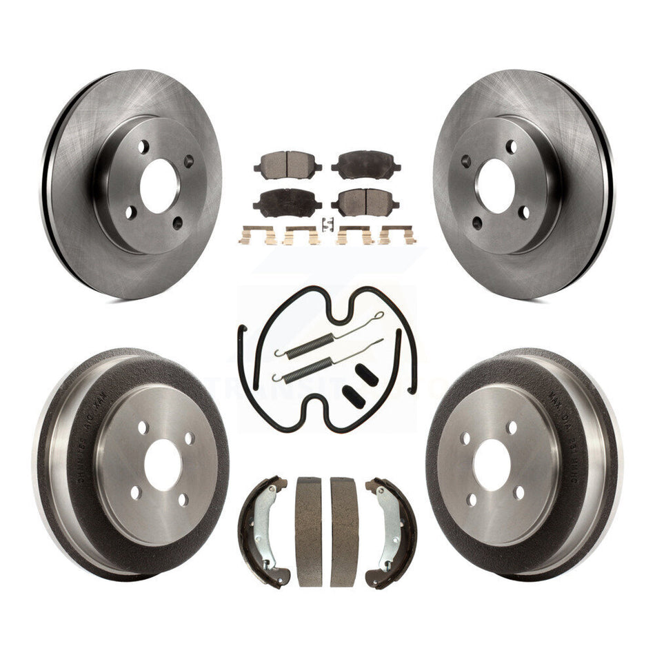 Front Rear Disc Brake Rotors Ceramic Pads And Drum Kit (7Pc) For Chevrolet Cobalt Saturn Ion Pontiac G5 Pursuit K8T-102742