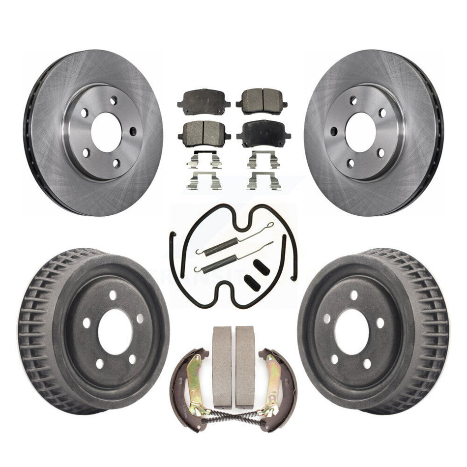 Front Rear Disc Brake Rotors Ceramic Pads And Drum Kit (7Pc) For 2004 Chevrolet Malibu rear brakes With 276mm Diameter Rotor K8T-102748