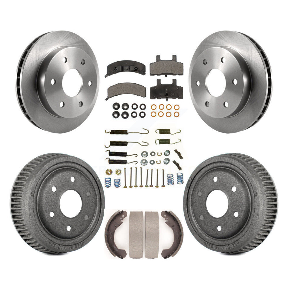 Front Rear Disc Brake Rotors Ceramic Pads And Drum Kit (7Pc) For 1992-1994 Chevrolet Blazer 4WD With 11" Diameter K8T-102758