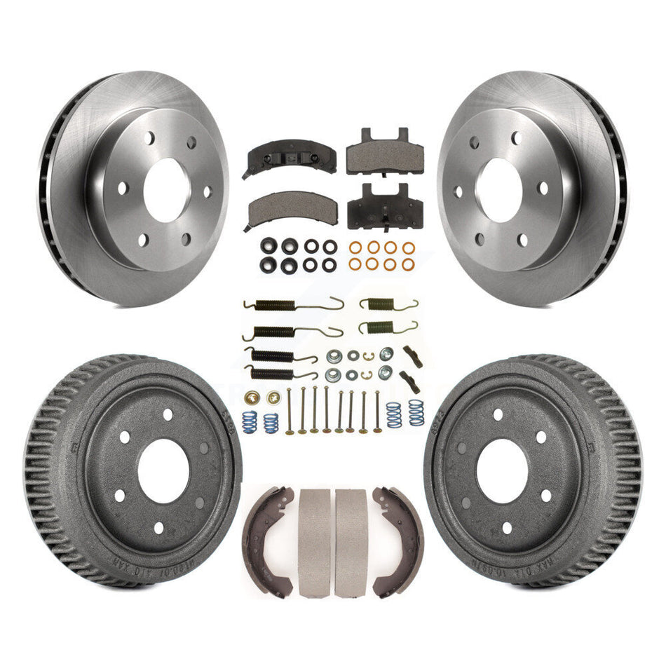 Front Rear Disc Brake Rotors Ceramic Pads And Drum Kit (7Pc) For 1992-1994 Chevrolet Blazer 4WD With 11" Diameter K8T-102758