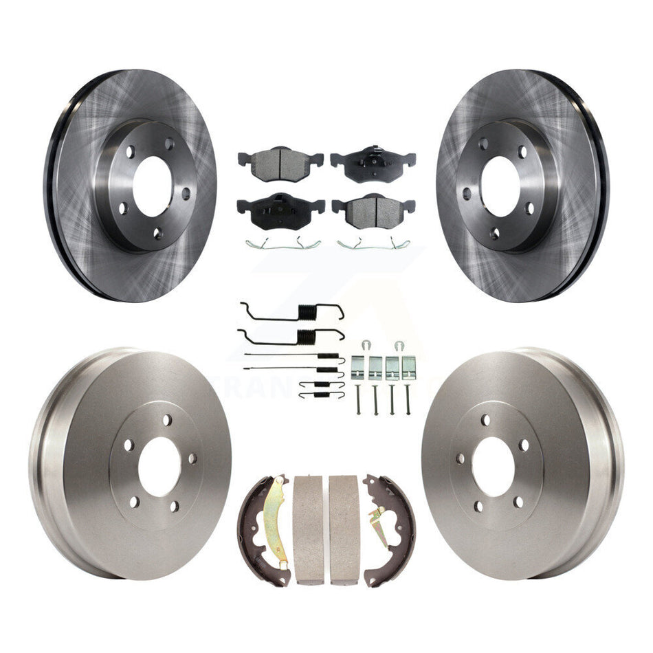 Front Rear Disc Brake Rotors Ceramic Pads And Drum Kit (7Pc) For 2007-2007 Ford Escape Mercury Mariner From 01/08/07 rear brakes K8T-102763