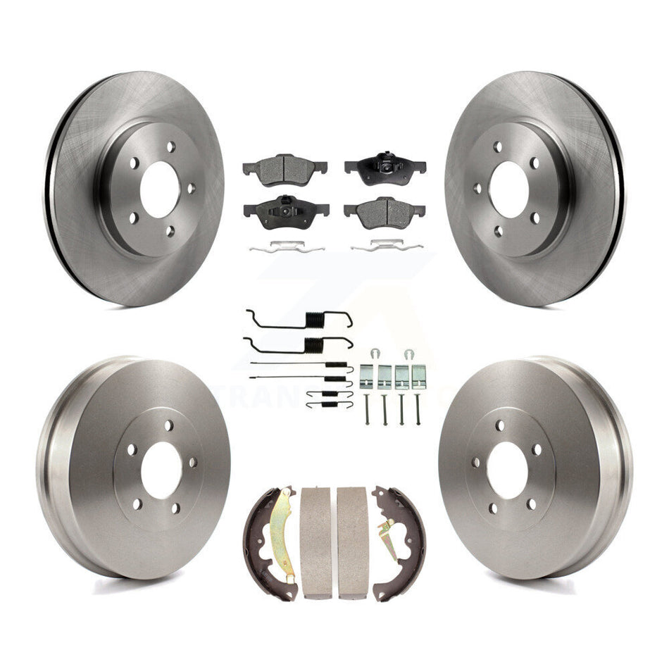 Front Rear Disc Brake Rotors Ceramic Pads And Drum Kit (7Pc) For 2007-2007 Ford Escape Mercury Mariner From 01/08/07 rear brakes K8T-102765