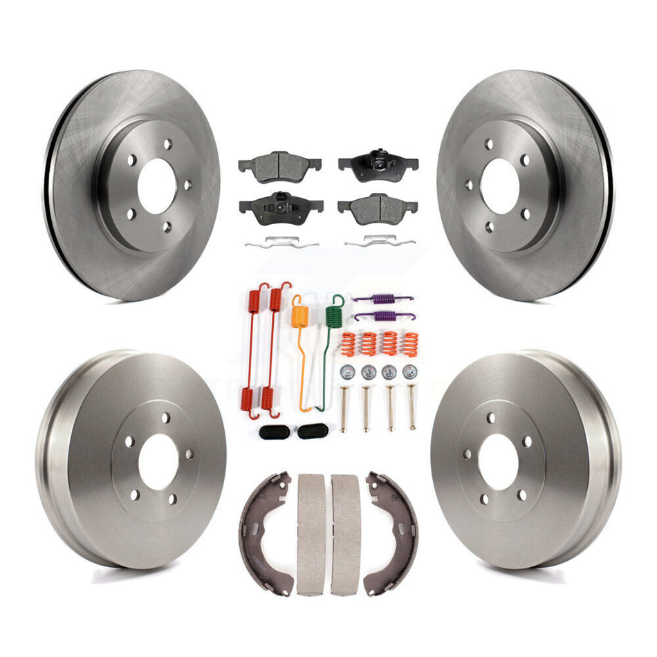 Front Rear Disc Brake Rotors Ceramic Pads And Drum Kit (7Pc) For 2008 Mazda Tribute K8T-102766