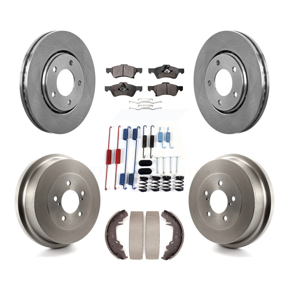 Front Rear Disc Brake Rotor Ceramic Pad Drum Kit (7Pc) For Dodge Caravan Chrysler Voyager K8T-102783