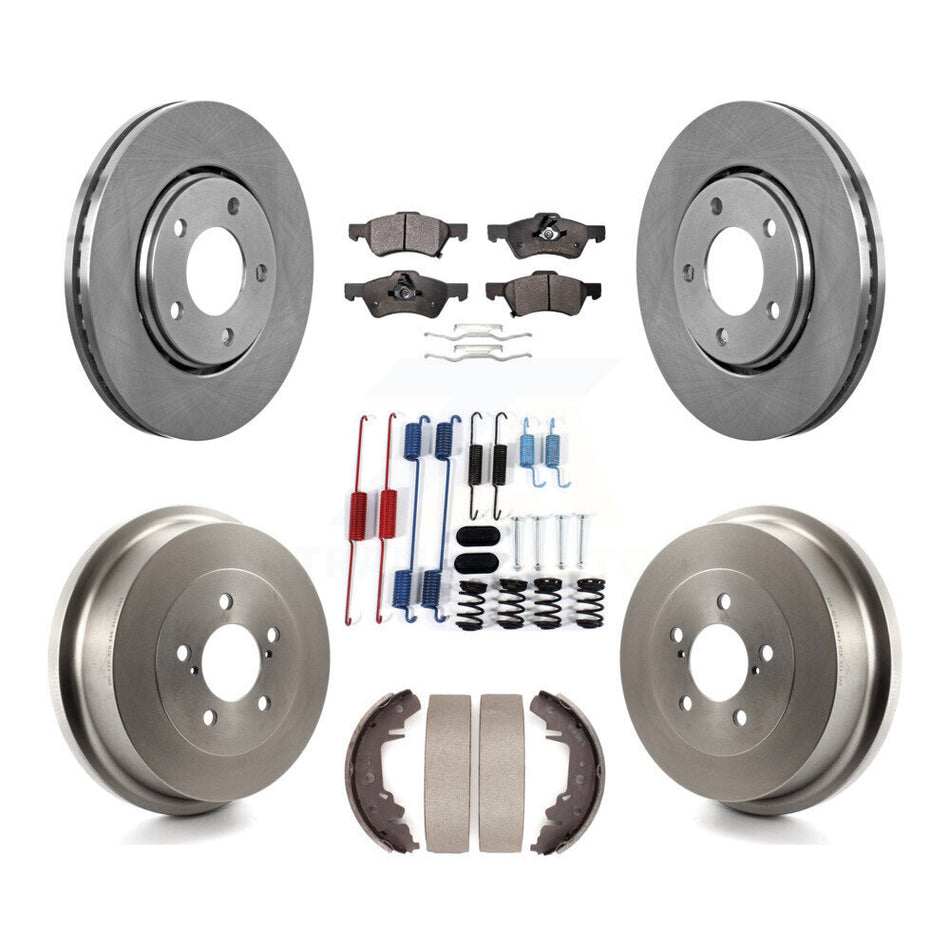 Front Rear Disc Brake Rotor Ceramic Pad Drum Kit (7Pc) For Dodge Caravan Chrysler Voyager K8T-102783