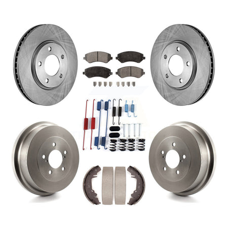 Front Rear Disc Brake Rotor Ceramic Pad & Drum Kit (7Pc) For Dodge Grand Caravan Chrysler K8T-102786