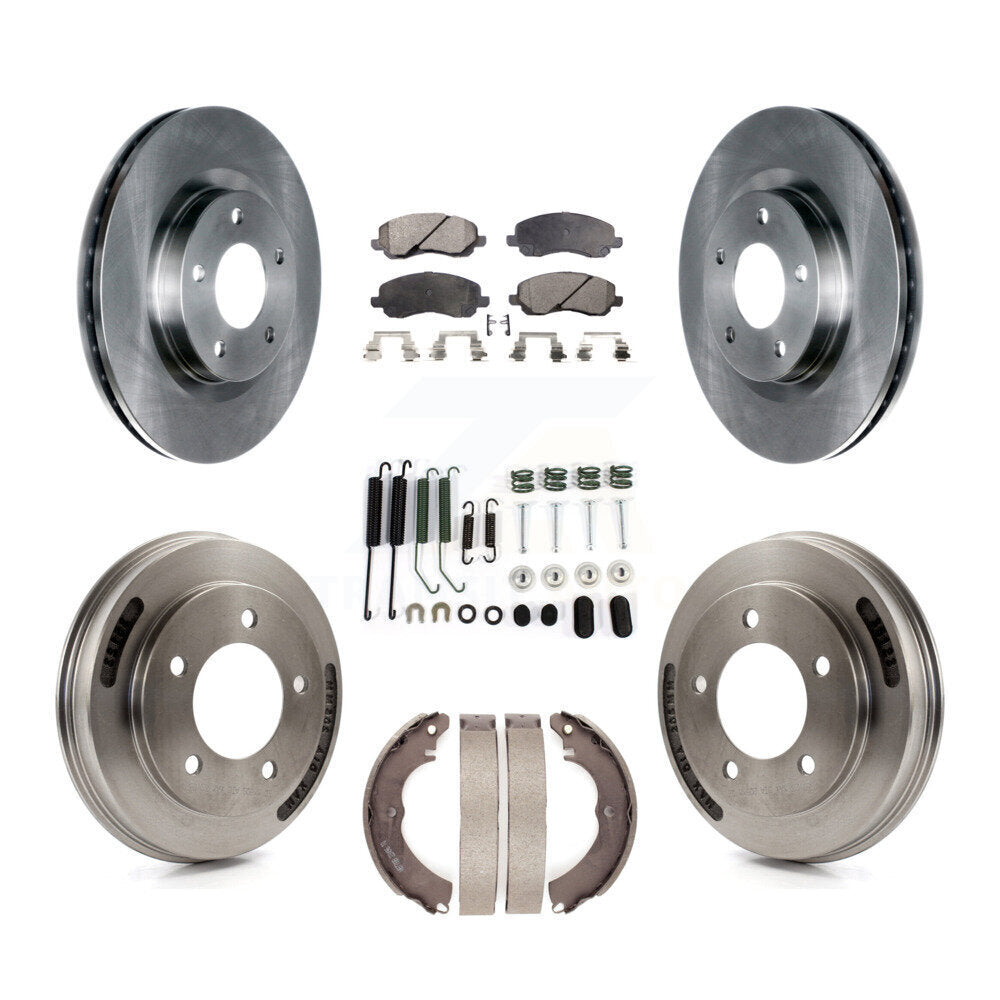 Front Rear Disc Brake Rotor Ceramic Pad And Drum Kit (7Pc) For 2008 Mitsubishi Lancer GTS K8T-102790