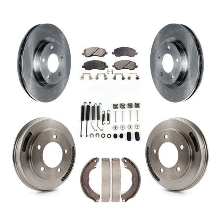 Front Rear Disc Brake Rotor Ceramic Pad And Drum Kit (7Pc) For 2008 Mitsubishi Lancer GTS K8T-102790