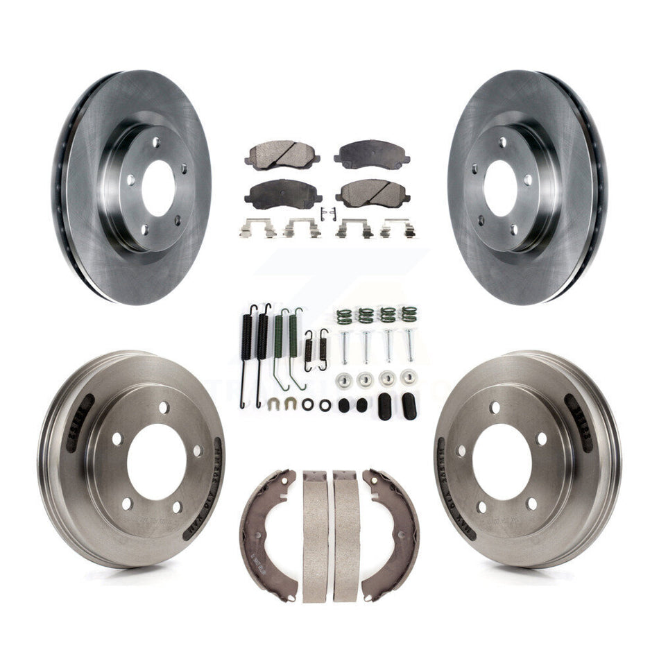 Front Rear Disc Brake Rotor Ceramic Pad And Drum Kit (7Pc) For 2008 Mitsubishi Lancer GTS K8T-102790
