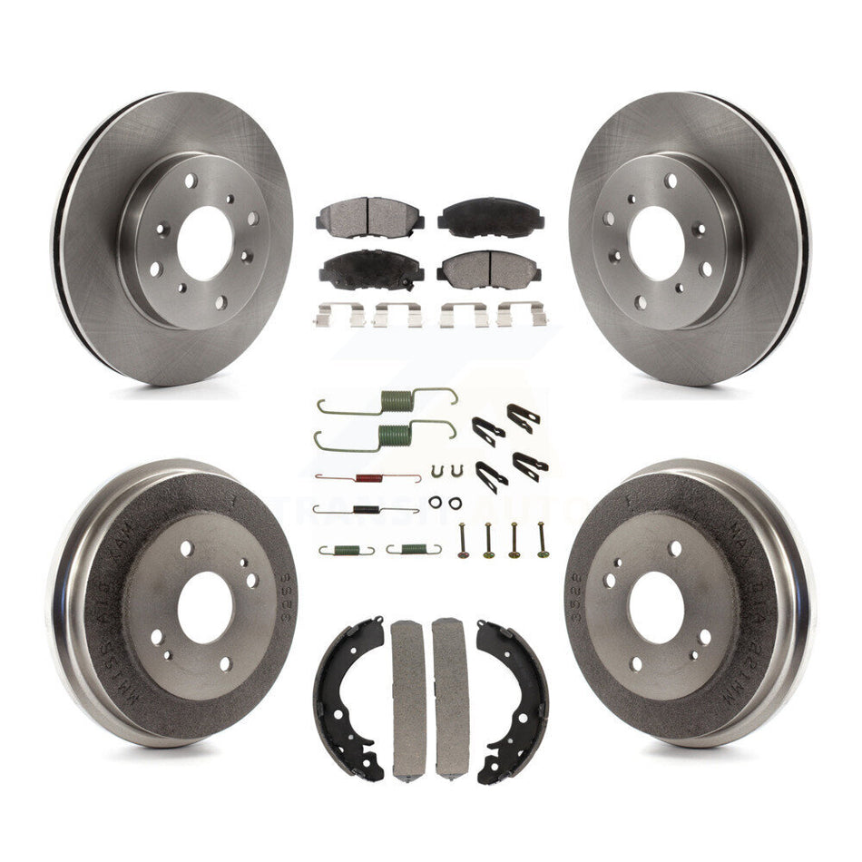 Front Rear Disc Brake Rotors Ceramic Pads And Drum Kit (7Pc) For Honda Accord K8T-102804
