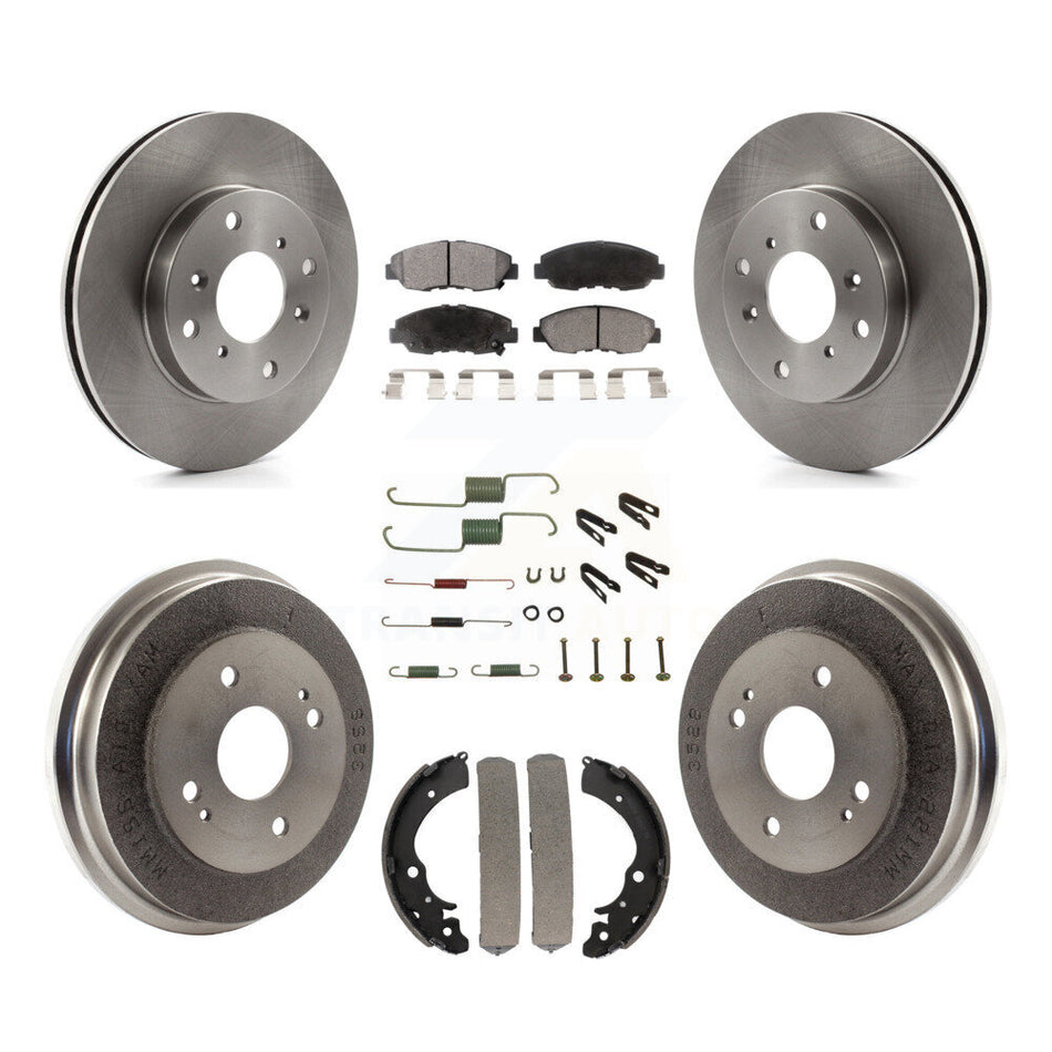 Front Rear Disc Brake Rotors Ceramic Pads And Drum Kit (7Pc) For Honda Accord K8T-102804
