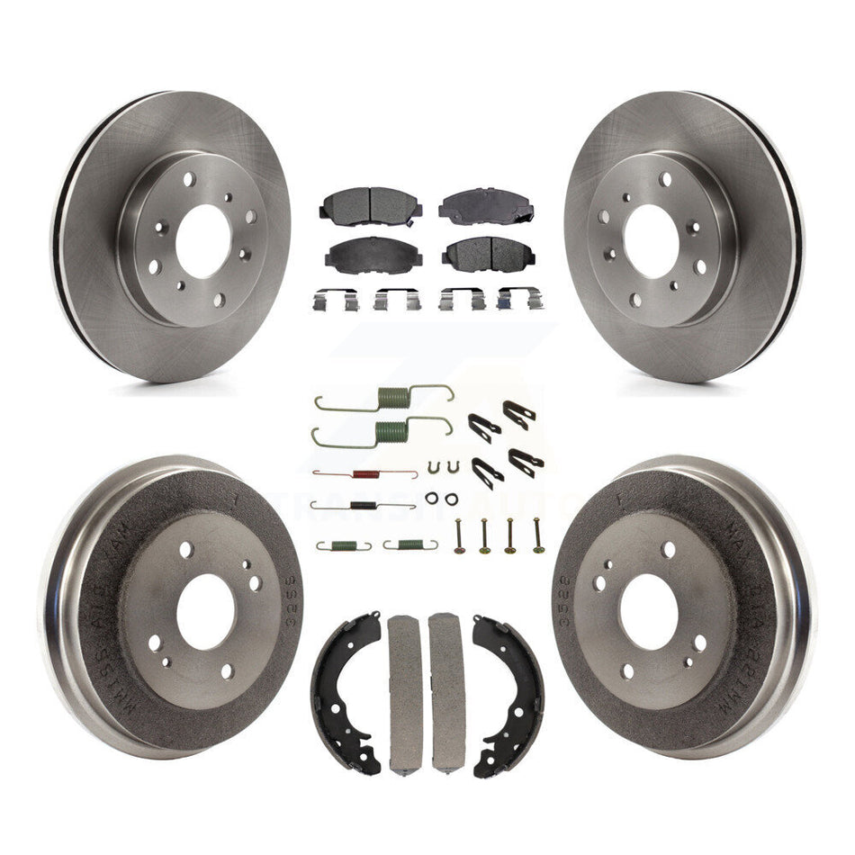 Front Rear Disc Brake Rotors Ceramic Pads And Drum Kit (7Pc) For Honda Accord K8T-102805