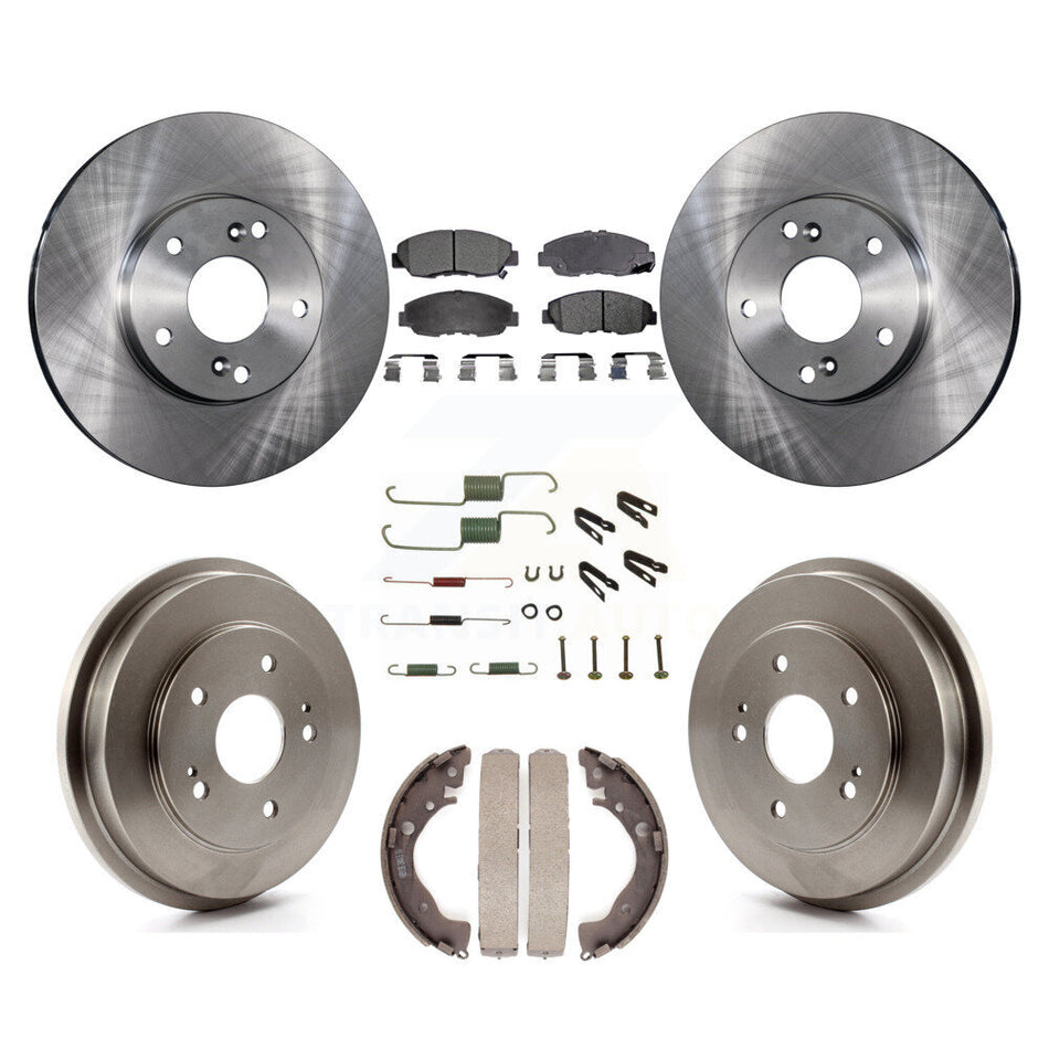 Front Rear Disc Brake Rotors Ceramic Pads And Drum Kit (7Pc) For 2011 Honda Civic GX K8T-102806