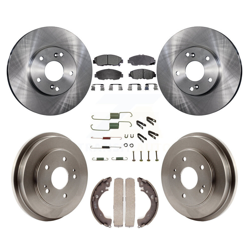 Front Rear Disc Brake Rotors Ceramic Pads And Drum Kit (7Pc) For 2011 Honda Civic GX K8T-102806