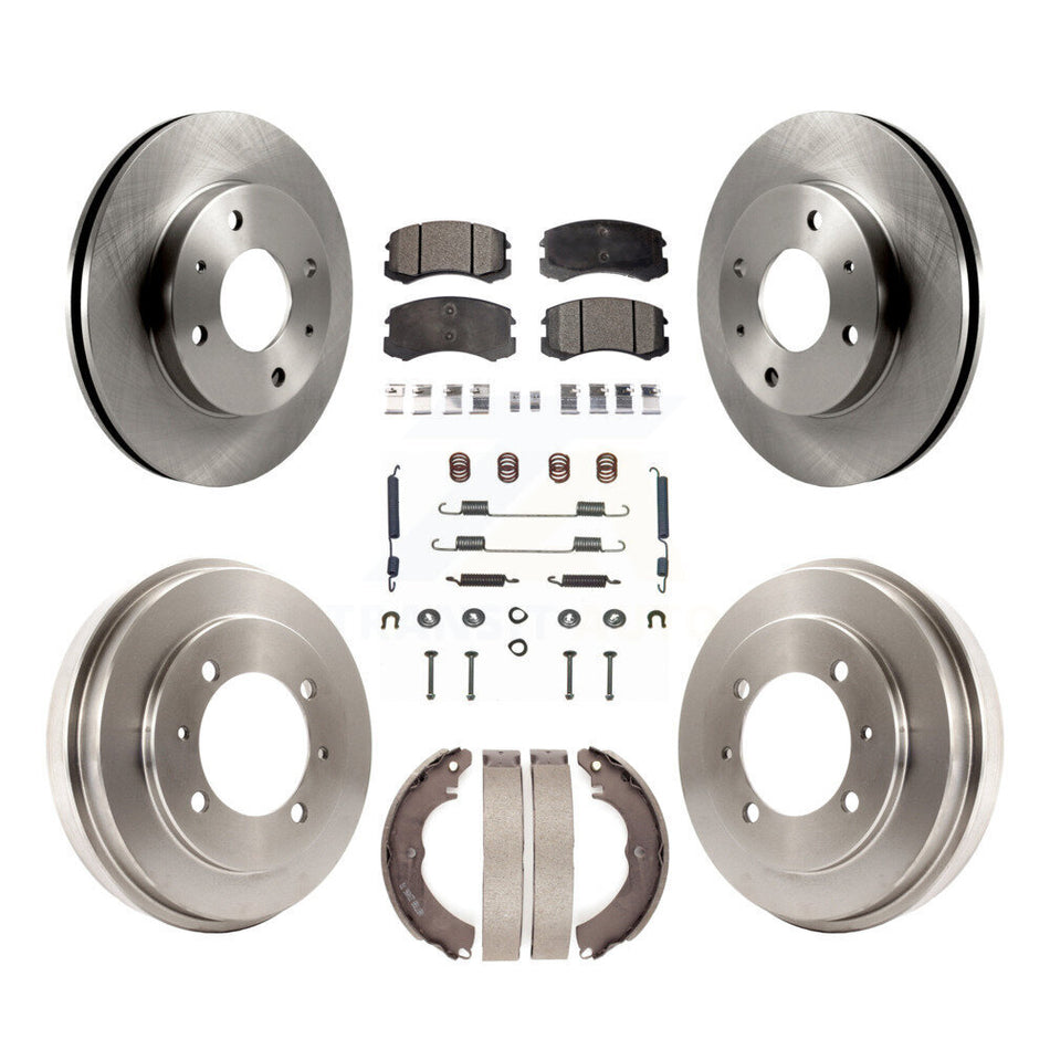 Front Rear Disc Brake Rotors Ceramic Pads And Drum Kit (7Pc) For Mitsubishi Lancer K8T-102810
