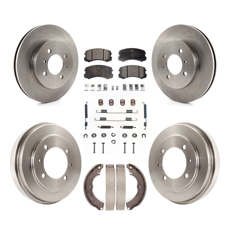 Front Rear Disc Brake Rotors Ceramic Pads And Drum Kit (7Pc) For Mitsubishi Lancer ES K8T-102817