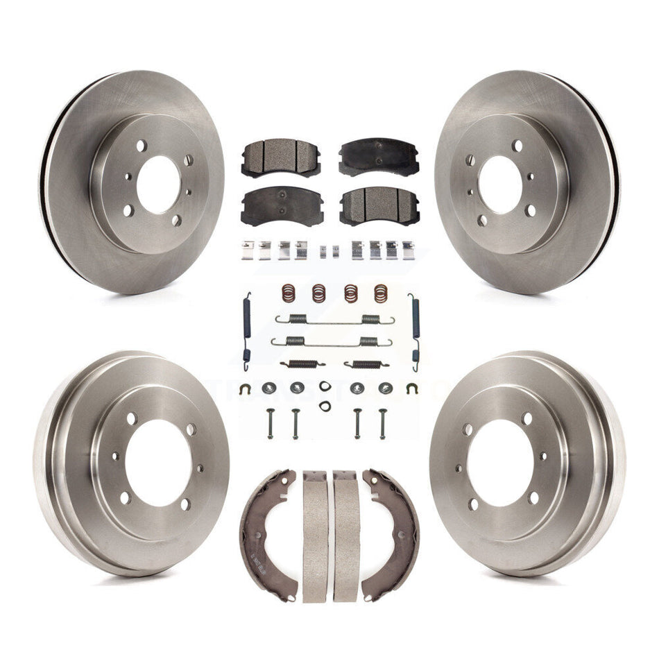 Front Rear Disc Brake Rotors Ceramic Pads And Drum Kit (7Pc) For Mitsubishi Lancer ES K8T-102817
