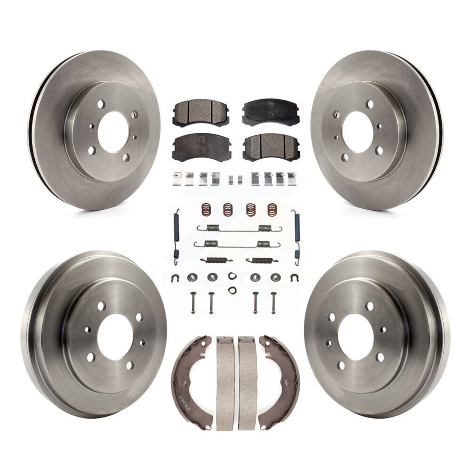 Front Rear Disc Brake Rotors Ceramic Pads And Drum Kit (7Pc) For Mitsubishi Lancer K8T-102818
