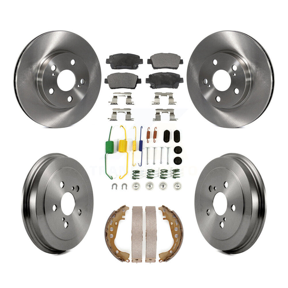 Front Rear Disc Brake Rotors Ceramic Pads And Drum Kit (7Pc) For 2008 Toyota Prius K8T-102825
