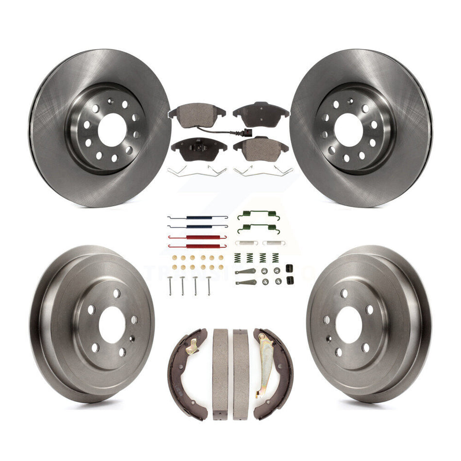Front Rear Brake Rotor Ceramic Pad & Drum Kit (7Pc) For Volkswagen Jetta rear brakes K8T-102826