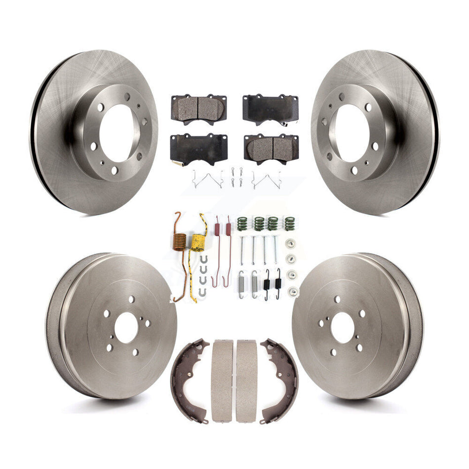 Front Rear Disc Brake Rotors Ceramic Pads And Drum Kit (7Pc) For 2015 Toyota Tacoma RWD With 6 Lug Wheels K8T-102833