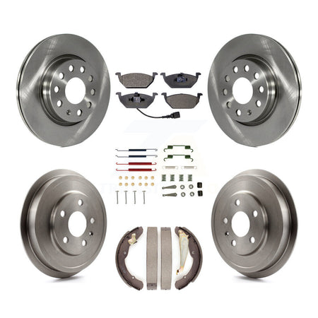 Front Rear Brake Rotor Ceramic Pad & Drum Kit (7Pc) For Volkswagen Jetta rear brakes K8T-102835