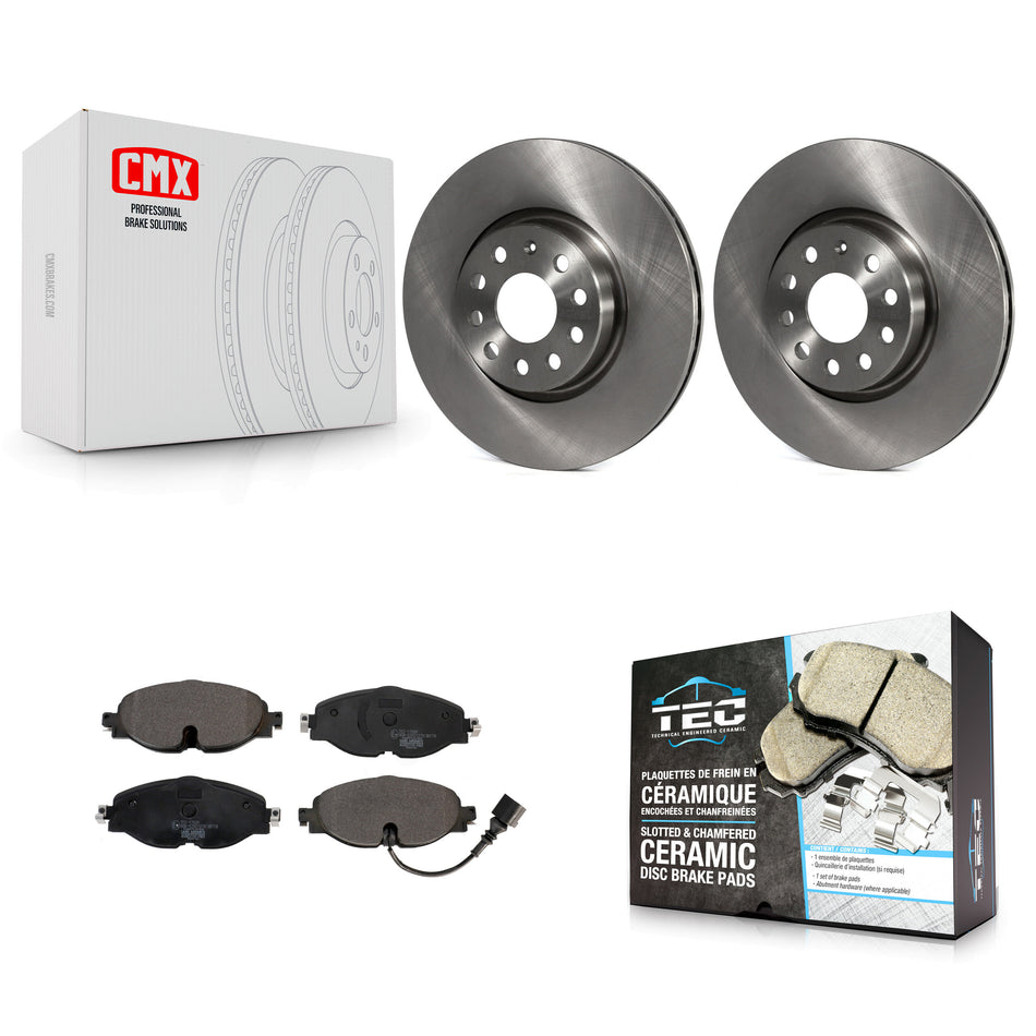 Front Disc Brake Rotors And Ceramic Pads Kit For Volkswagen Audi GTI A3 Quattro Golf Alltrack Sportback e-tron TT Taos Passat K8T-102851