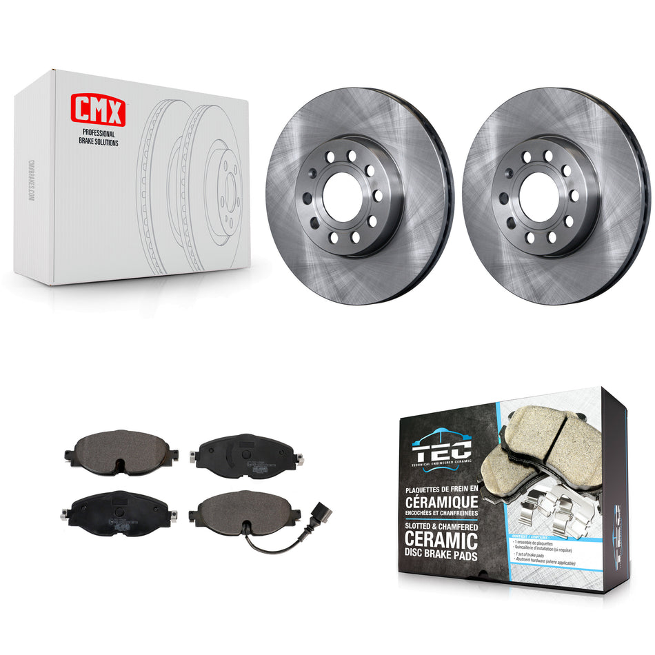 Front Disc Brake Rotors And Ceramic Pads Kit For Volkswagen Jetta Audi Golf A3 SportWagen Quattro e-Golf Taos K8T-102852