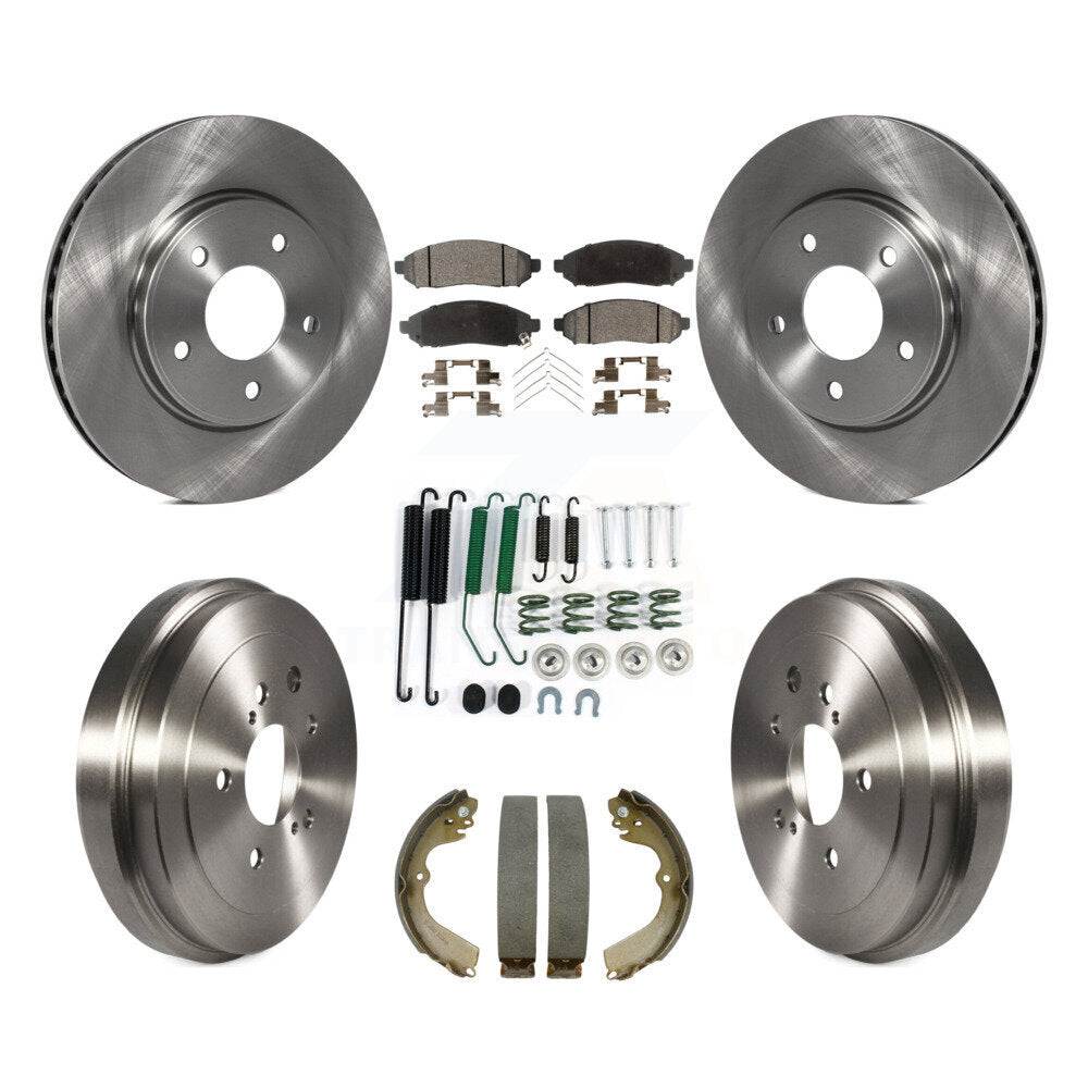 Front Rear Brake Rotor Ceramic Pad Drum Kit (7Pc) For Nissan NV200 Chevrolet City Express K8T-102896