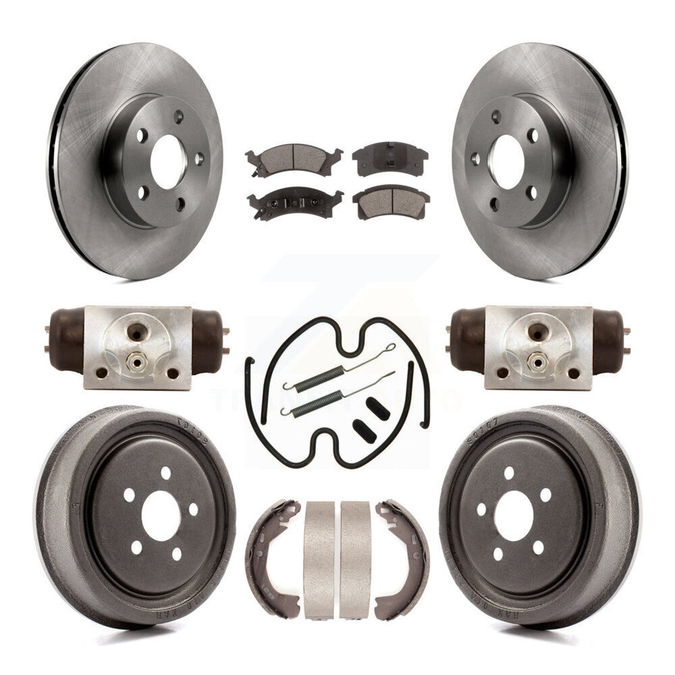 Front Rear Disc Brake Rotors Ceramic Pads And Drum Kit (9Pc) For Chevrolet Cavalier K8T-102899