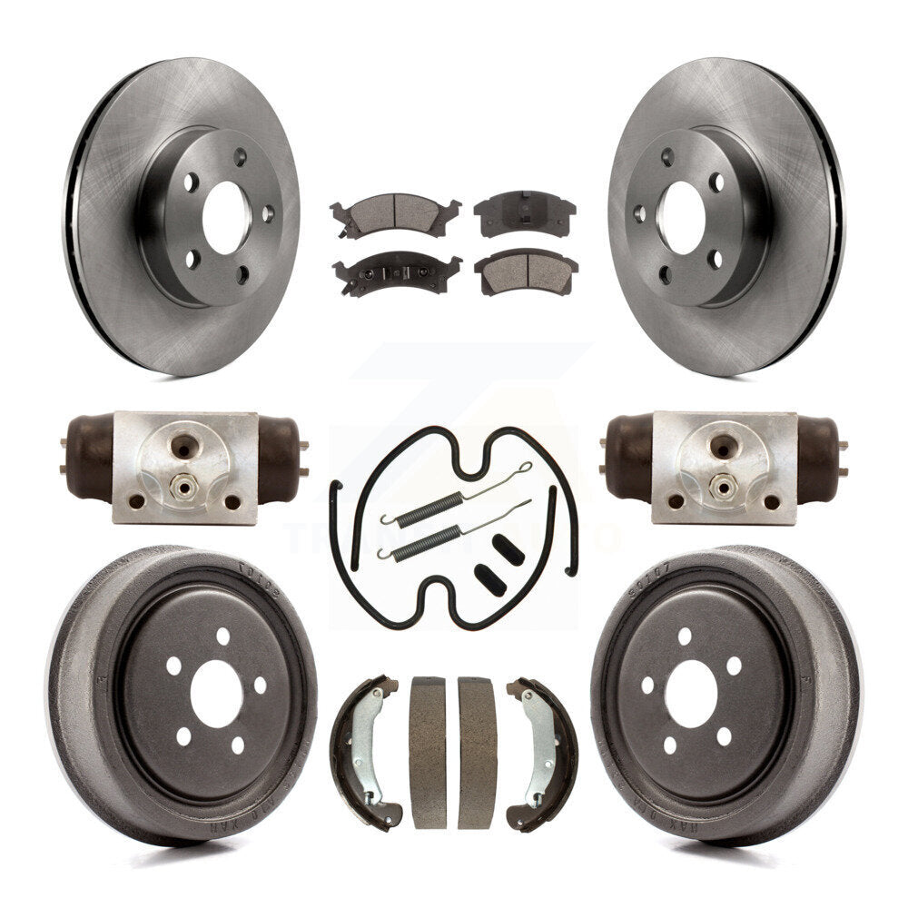 Front Rear Brake Rotors Ceramic Pad Drum Kit (9Pc) For Pontiac Sunfire Chevrolet Cavalier K8T-102900
