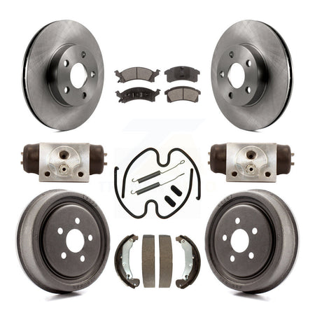 Front Rear Brake Rotors Ceramic Pad Drum Kit (9Pc) For Pontiac Sunfire Chevrolet Cavalier K8T-102900