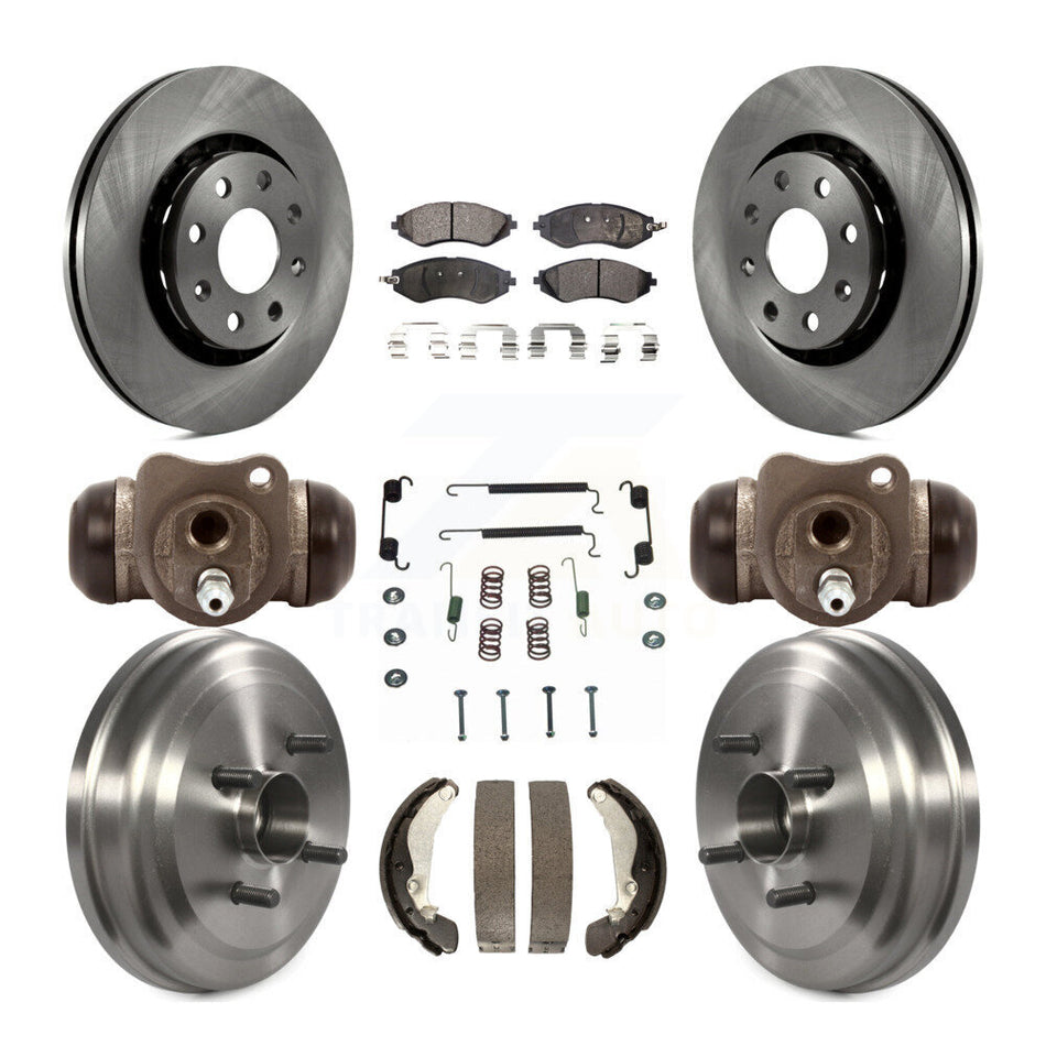 Front Rear Disc Brake Rotors Ceramic Pads And Drum Kit (9Pc) For Chevrolet Aveo Aveo5 Pontiac G3 Wave Wave5 With Hub Assembly K8T-102903