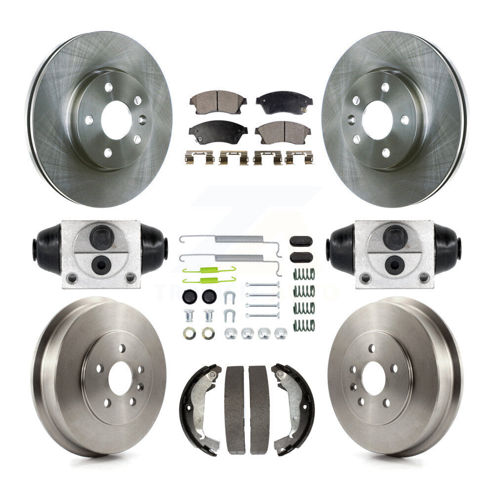 Front Rear Disc Brake Rotors Ceramic Pads And Drum Kit (9Pc) For Chevrolet Cruze Limited K8T-102908