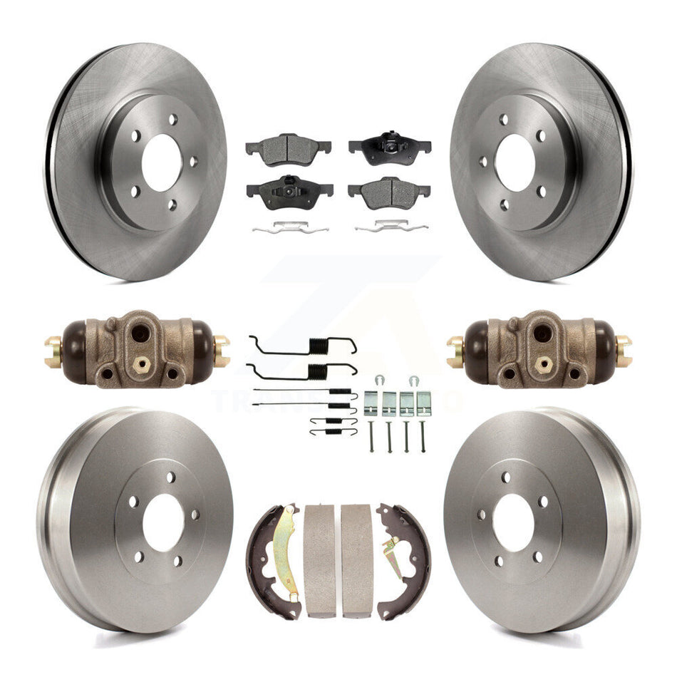 Front Rear Disc Brake Rotors Ceramic Pads And Drum Kit (9Pc) For 2007-2007 Ford Escape Mercury Mariner From 01/08/07 rear brakes K8T-102916