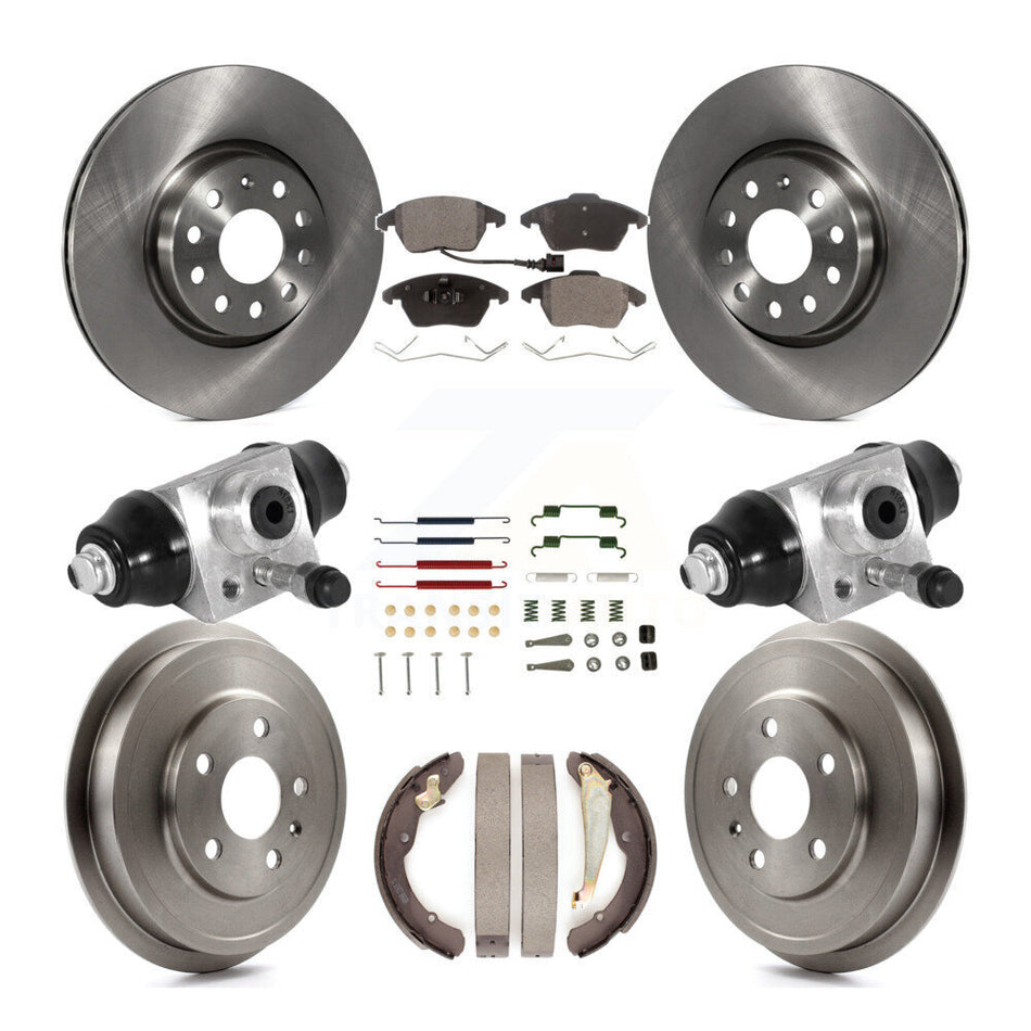 Front Rear Brake Rotor Ceramic Pad & Drum Kit (9Pc) For Volkswagen Jetta rear brakes K8T-102935