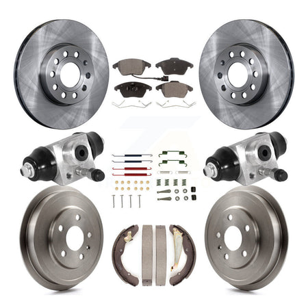 Front Rear Brake Rotor Ceramic Pad & Drum Kit (9Pc) For Volkswagen Jetta rear brakes K8T-102937