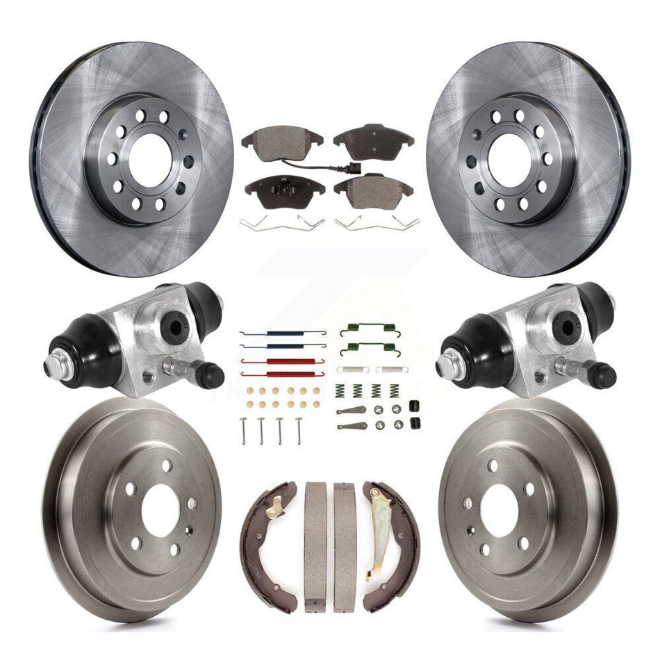 Front Rear Brake Rotor Ceramic Pad & Drum Kit (9Pc) For Volkswagen Jetta rear brakes K8T-102937