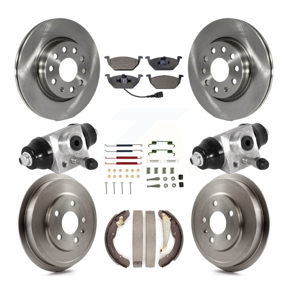 Front Rear Brake Rotor Ceramic Pad & Drum Kit (9Pc) For Volkswagen Jetta rear brakes K8T-102940